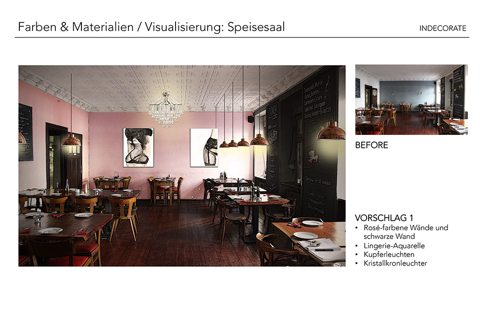 INDECORATE Design Challenge: Dinieren mit Stil in Berlin / Interior Design für ein Restaurant