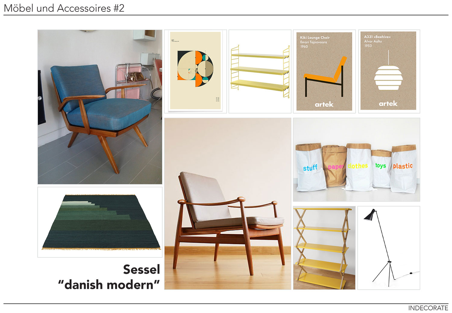 INDECORATE Design Challenge: Wohnen im Midcentury Retro Style - die Möbel